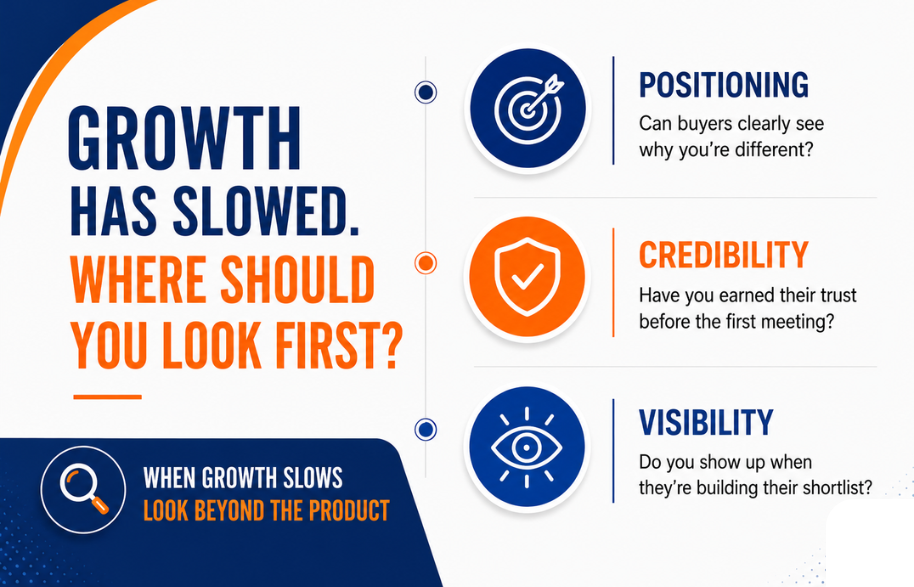 When growth slows, look beyond the product: positioning, credibility and visibility